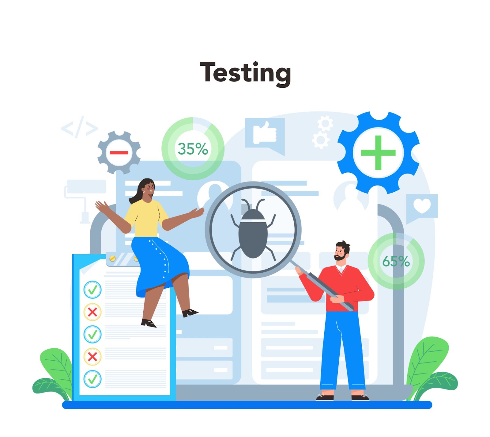 Design concept presenting testing on web pages